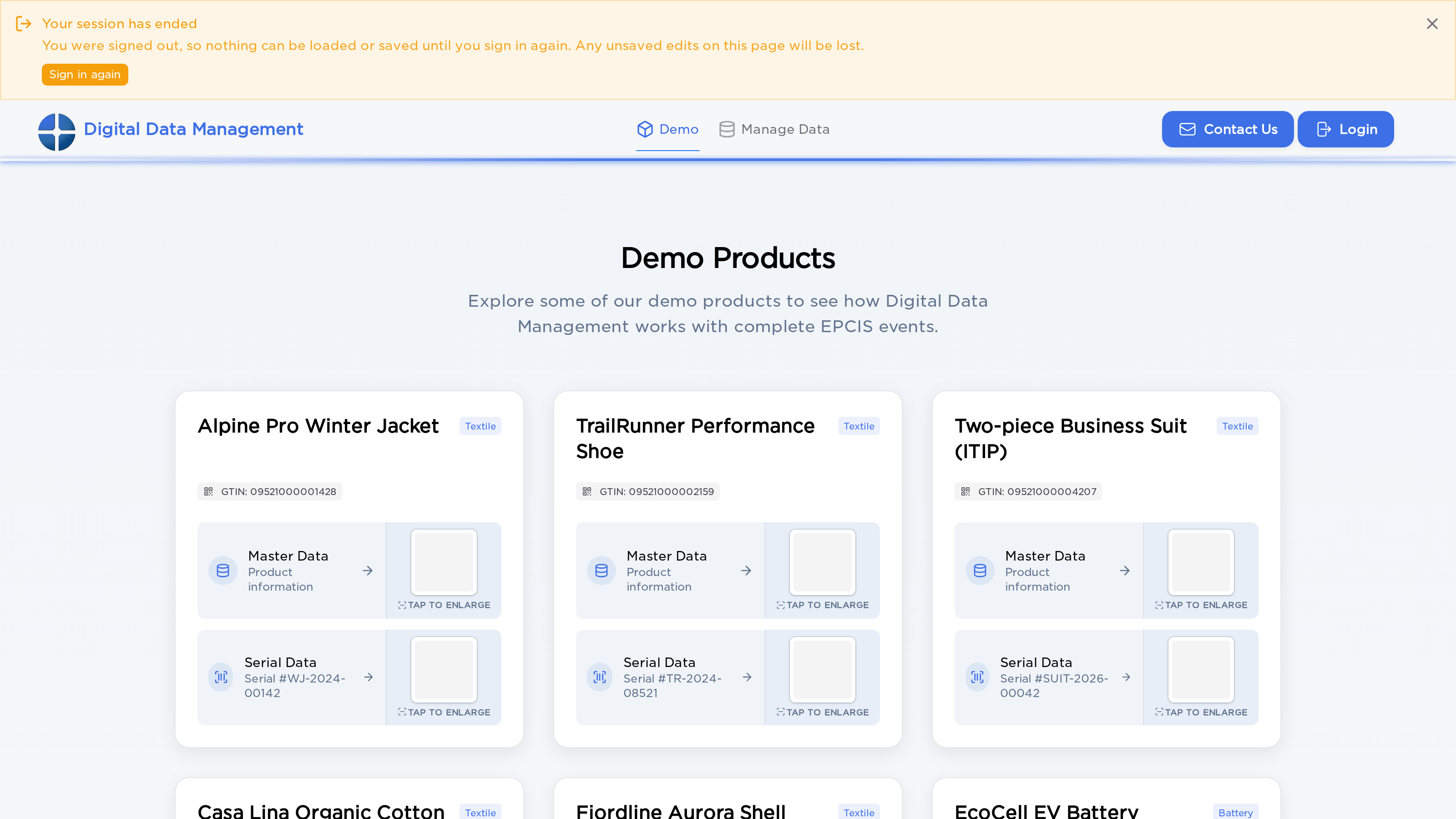 The demo gallery