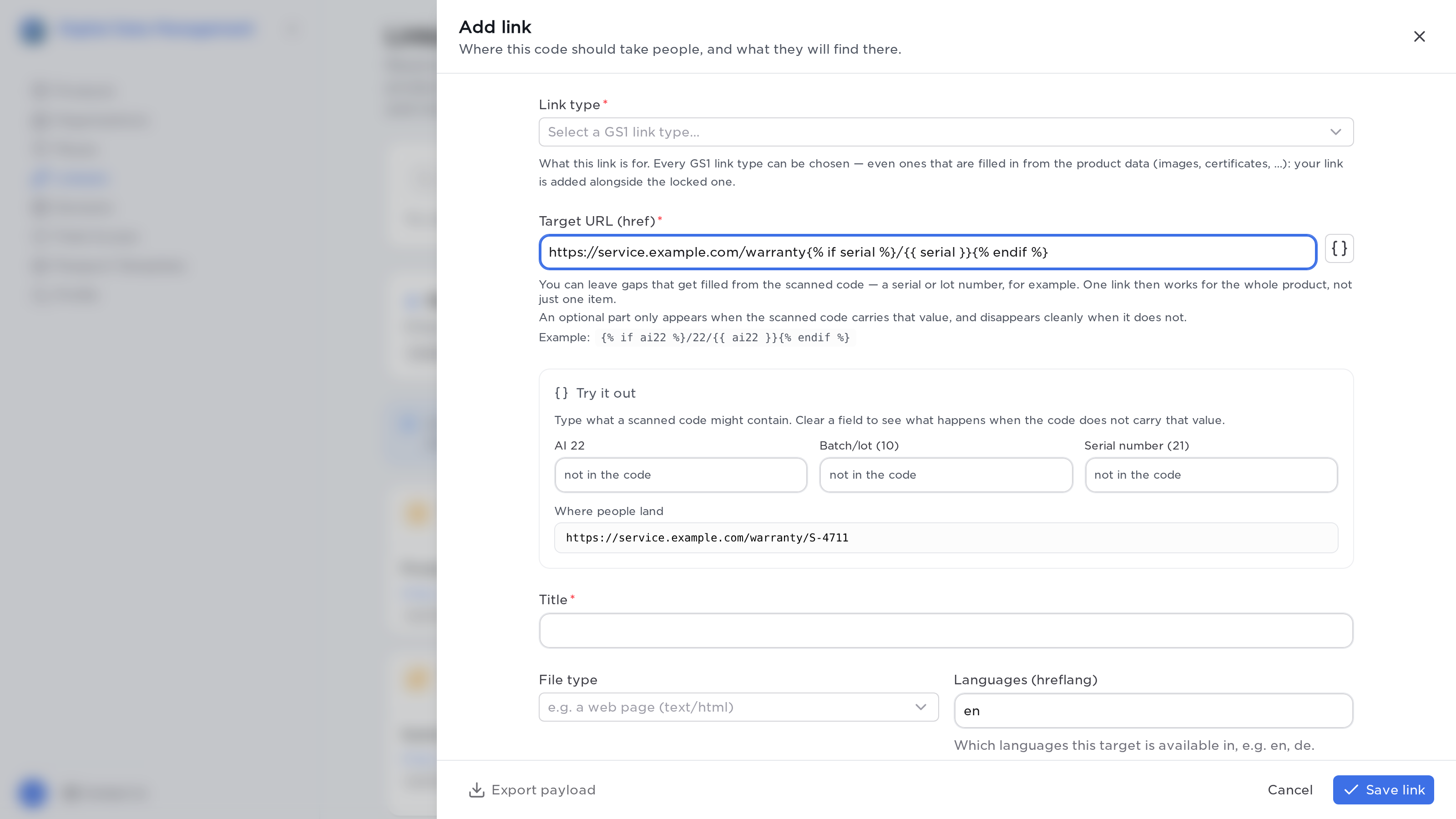 The templated-link sandbox